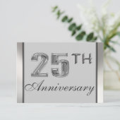 優雅な25周年シルバーアニバーサリー パーティー招待状 招待状 (スタンド正面)