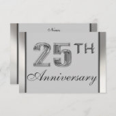 優雅な25周年シルバーアニバーサリー パーティー招待状 招待状 (正面/裏面)
