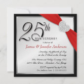 優雅な25周年シルバーアニバーサリー パーティー招待状 招待状 (正面)