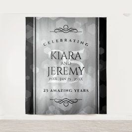 優雅な25周年結婚記念日 タペストリー