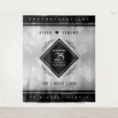 優雅な25周年 シルバーウェディングアニバーサリー タペストリー (正面)