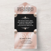 優雅な30周年パールウェディングアニバーサリーのお祝い オールインワン招待状 (内側)