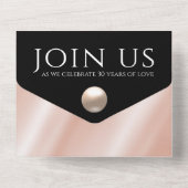 優雅な30周年パールウェディングアニバーサリーセレブレーション オールインワン招待状 (裏面)