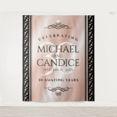 優雅な30周年パールウェディングアニバーサリーセレブレーション タペストリー (正面)