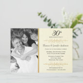 優雅な30周年結婚記念日パーティー招待状 招待状 (スタンド正面)