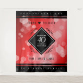 優雅な40周年ルビー結婚記念日お祝い タペストリー (正面)