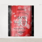 優雅な40周年ルビー結婚記念日お祝い タペストリー (正面)