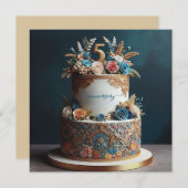 優雅な5周年記念結婚ケーキ (正面/裏面)