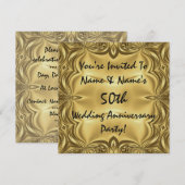 優雅な50周年パーティー招待状 招待状 (正面/裏面)