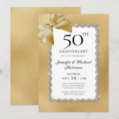 優雅な50周年記念 招待状 (正面/裏面)