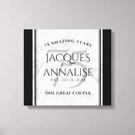優雅な75周年ダイヤモンド結婚記念日 キャンバスプリント