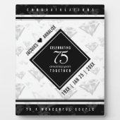 優雅な75周年ダイヤモンド結婚記念日 フォトプラーク (正面)