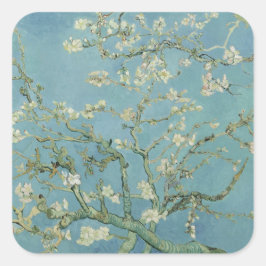 優雅な"アーモンドの花"の木 スクエアシール