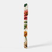 優雅な《植物》百日草の花 iPhone 15ケース (右側面)