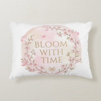 優雅な「Bloom With Time」フラワーピロー アクセントクッション