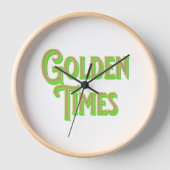 優雅なGolden Timesロゴ 壁時計 (正面)