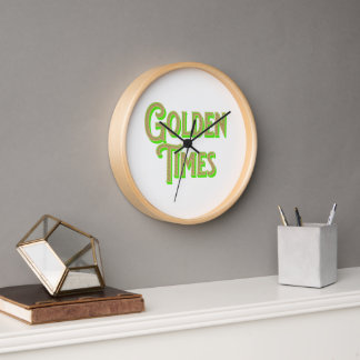 優雅なGolden Timesロゴ 壁時計