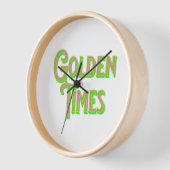 優雅なGolden Timesロゴ 壁時計 (傾斜)