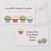 優雅にデザインされたカップケーキ 名刺 (正面/裏面)