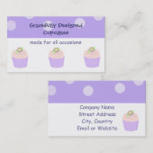 優雅にデザインされたカップケーキ 名刺 (正面/裏面)