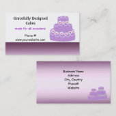 優雅にデザインされたケーキ 名刺 (正面/裏面)