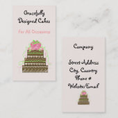 優雅にデザインされたケーキ 名刺 (正面/裏面)