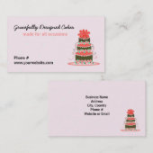 優雅にデザインされた結婚ケーキ 名刺 (正面/裏面)