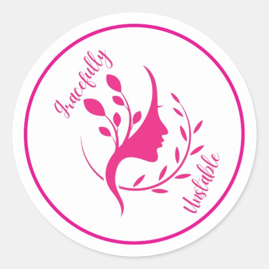 優雅に不安定な – おもしろい & Eutitic Stickers ラウンドシール (正面)