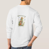 優雅に咲く花の猫Tシャツ｜ Tシャツ (裏面)