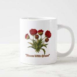 優雅に咲く花|上品な植物の引用 ジャンボコーヒーマグカップ