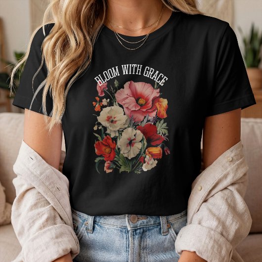 優雅に咲く花 Tシャツ