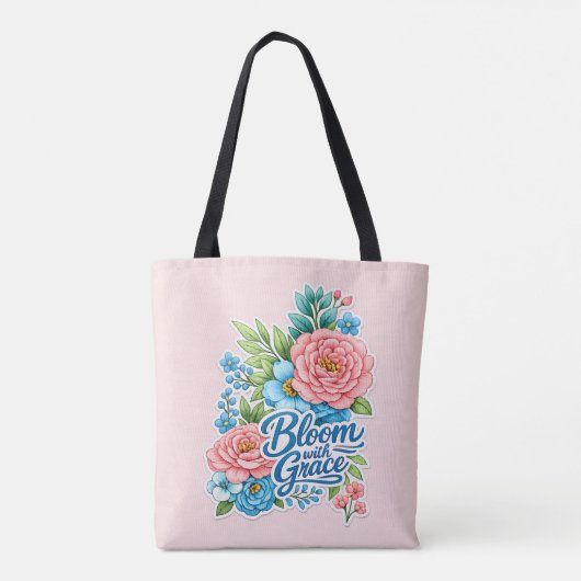 🌸👜 「優雅に咲く」トートバッグ トートバッグ (裏面)
