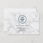 優雅に感謝を伝える：白大理石 サンキューカード (裏面)