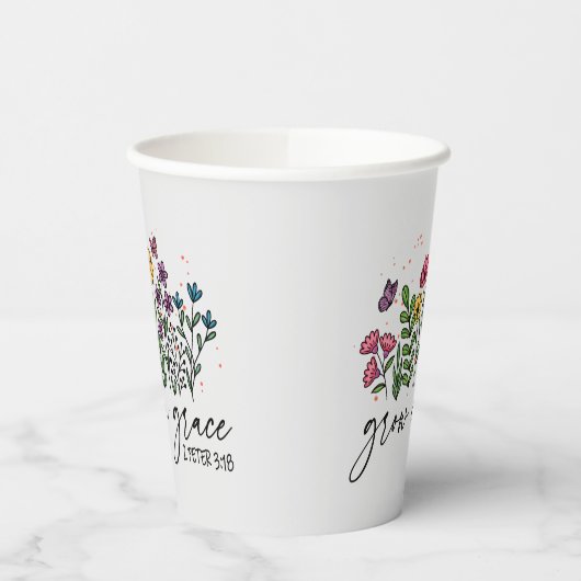 優雅に成長する 紙コップ (左)