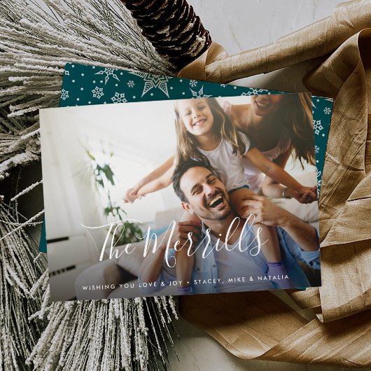 優雅に描かれた |ホリデーフォトカード シーズンカード