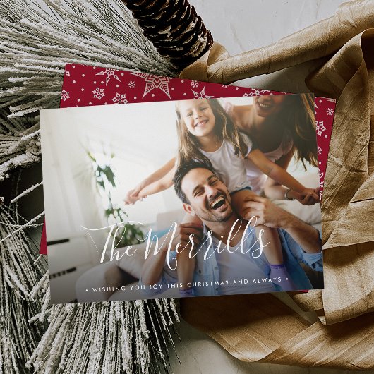 優雅に描かれた |ホリデーフォトカード シーズンカード