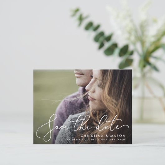 優雅に描かれた |写真の日付の保存 案内ポストカード (スタンド正面)