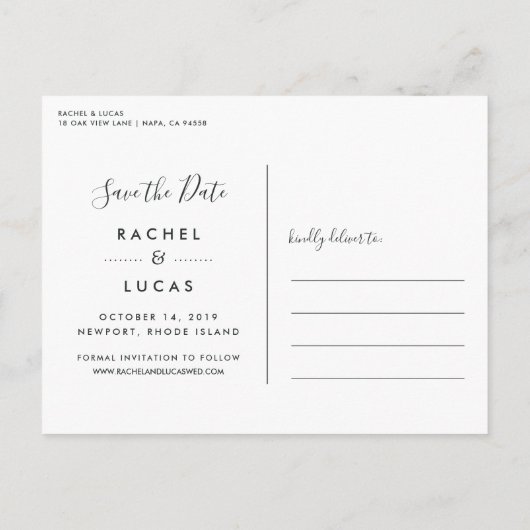 優雅に描かれた |写真の日付の保存 案内ポストカード (裏面)