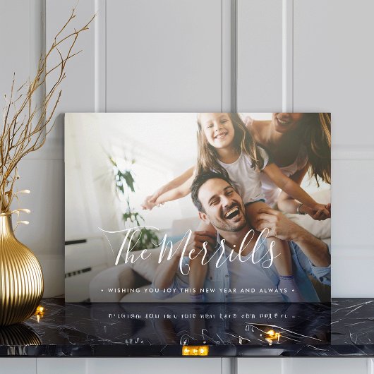 優雅に描かれた | Happy New Yearフォトカード シーズンカード