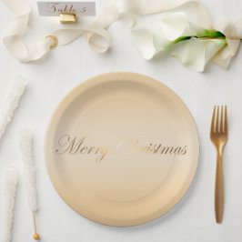 優雅に柔らかなゴールドのホリデー ペーパープレート