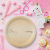 優雅に柔らかなゴールドのホリデー ペーパープレート (パーティー)