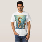優雅に泳ぐタツノオトシゴ Tシャツ (正面フル)