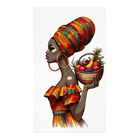 優雅に立つアフリカの女性 フォトプリント (正面)