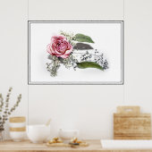 優雅に老ける芸術 – ピンクのバラ ポスター (キッチン)
