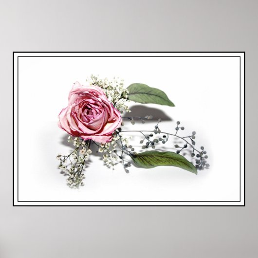 優雅に老ける芸術 – ピンクのバラ ポスター (正面)