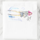 優雅に頭を下げる 長方形シール (バッグ)