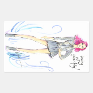 優雅に頭を下げる 長方形シール