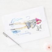 優雅に頭を下げる 長方形シール (封筒)