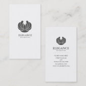 優雅の花のデザインのスパの健康灰色白 名刺 (正面/裏面)