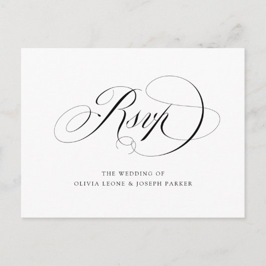 優雅イタリアンさ | の結婚食事の選択RSVP ポストカード (正面)